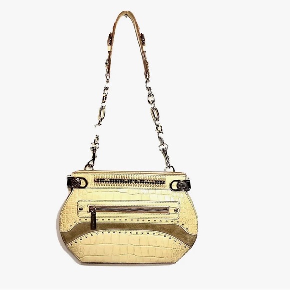 Versace Handbags - Versace Cream and Gold Textured Shoulder Bag